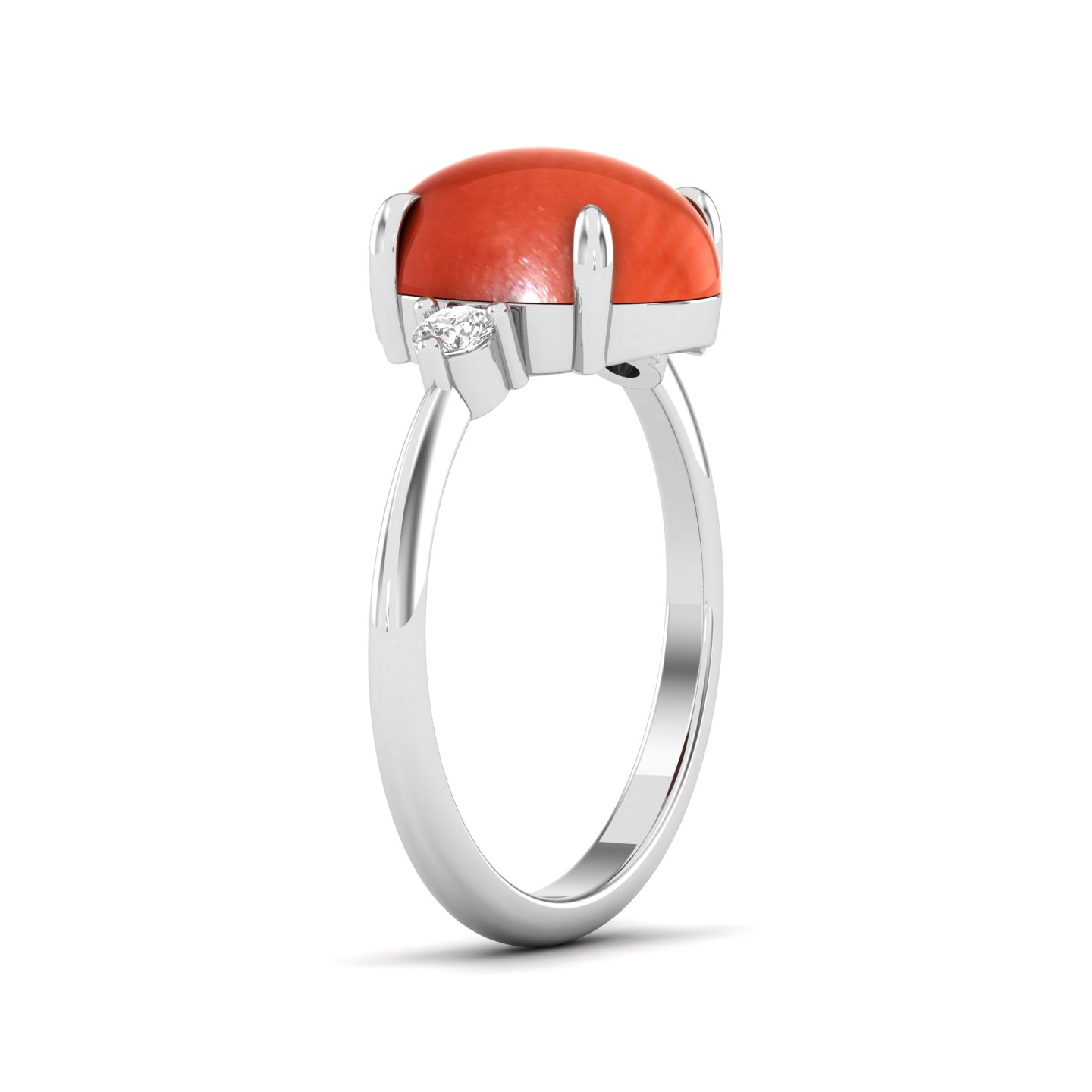 The Ornamental Asscher Red Coral Ring