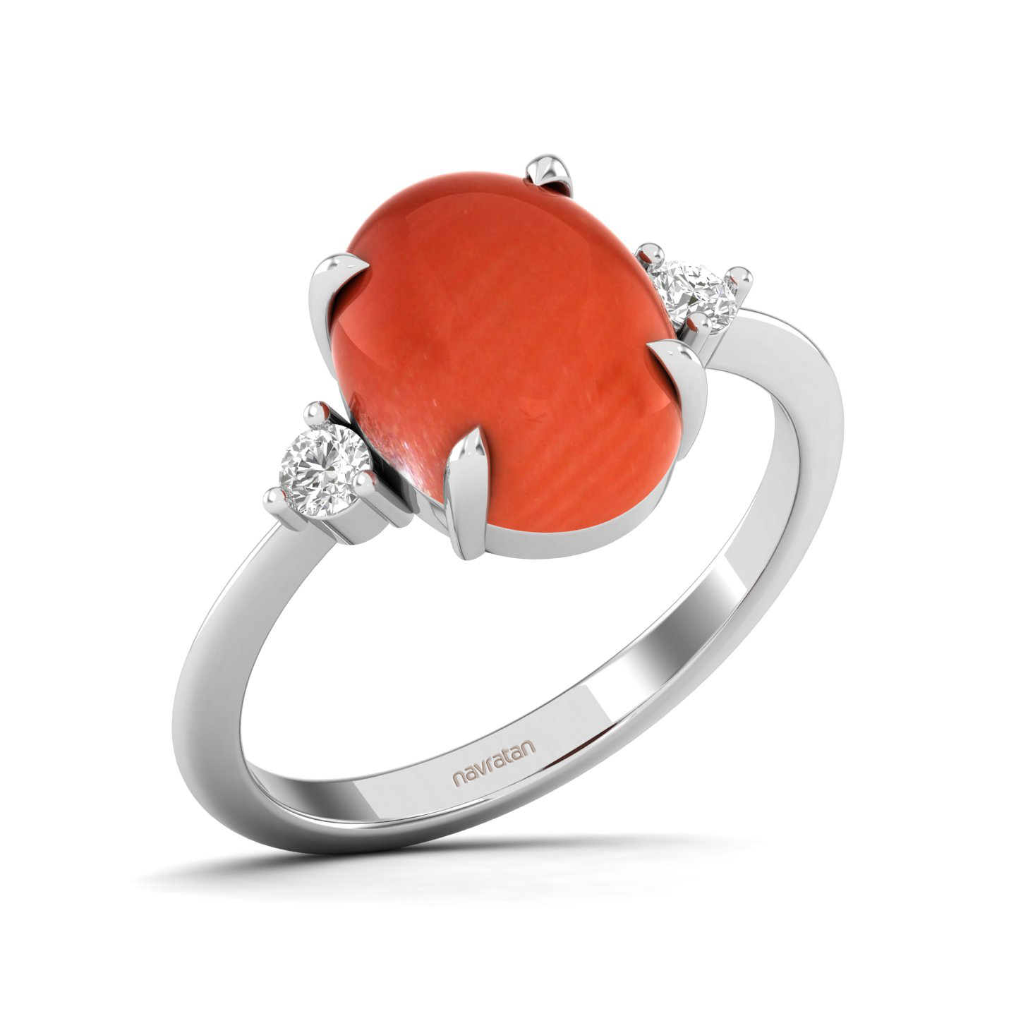 The Ornamental Asscher Red Coral Ring