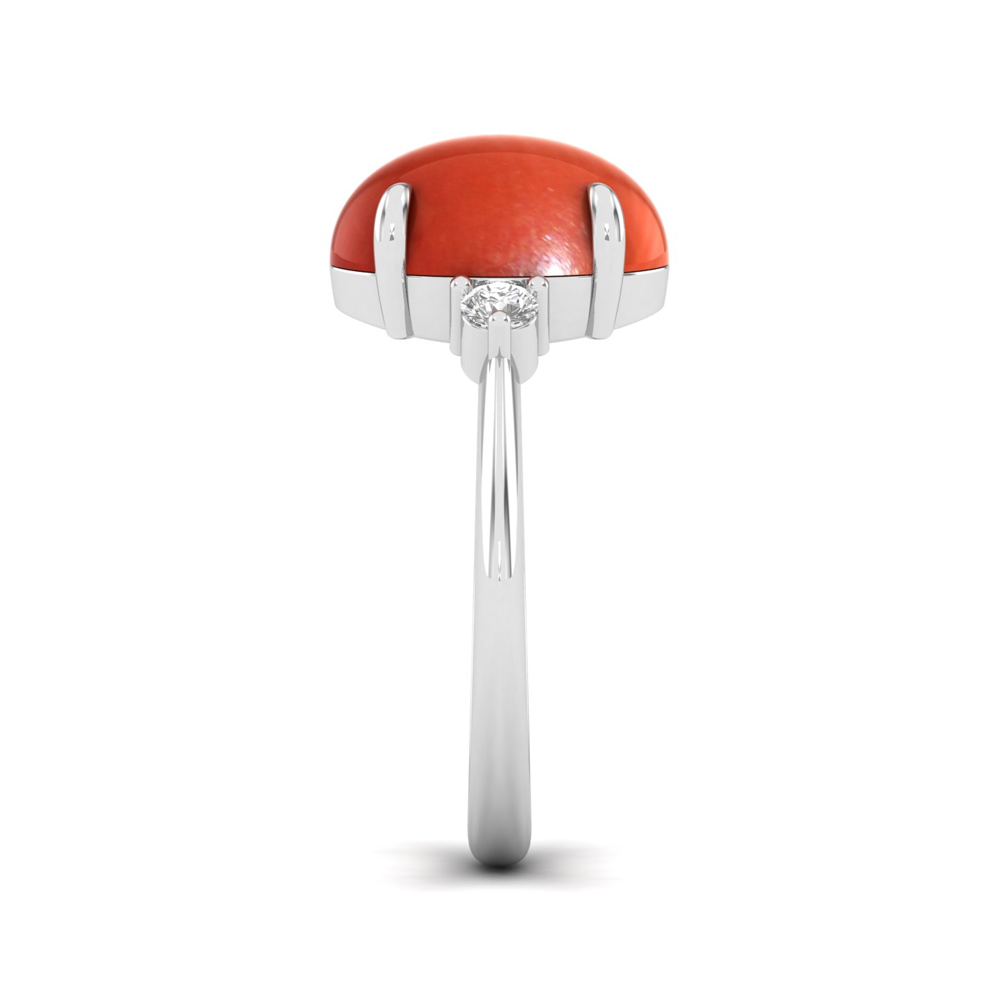 The Ornamental Asscher Red Coral Ring