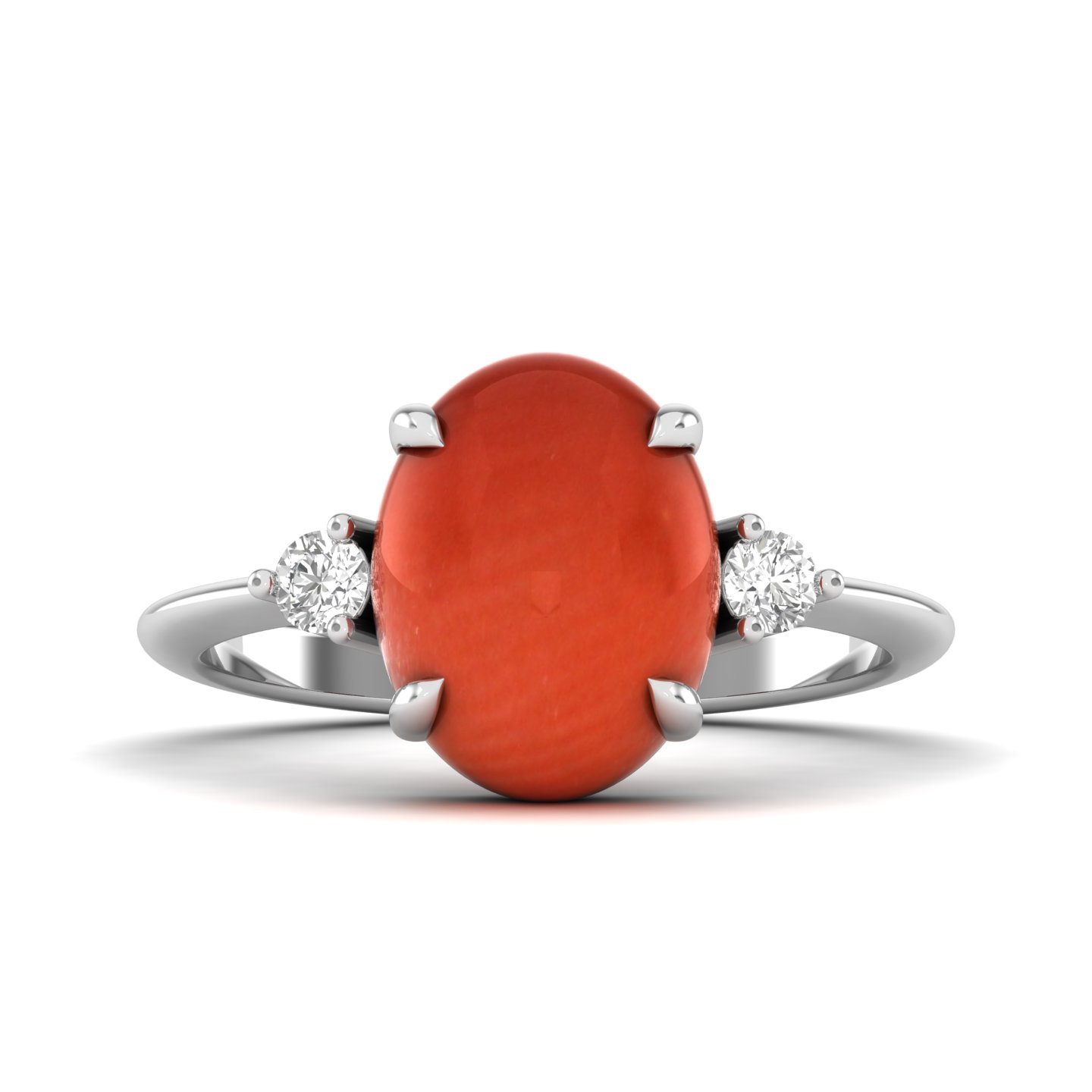 The Ornamental Asscher Red Coral Ring