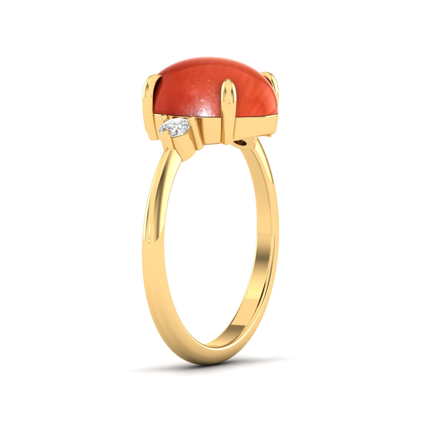 The Ornamental Asscher Red Coral Ring
