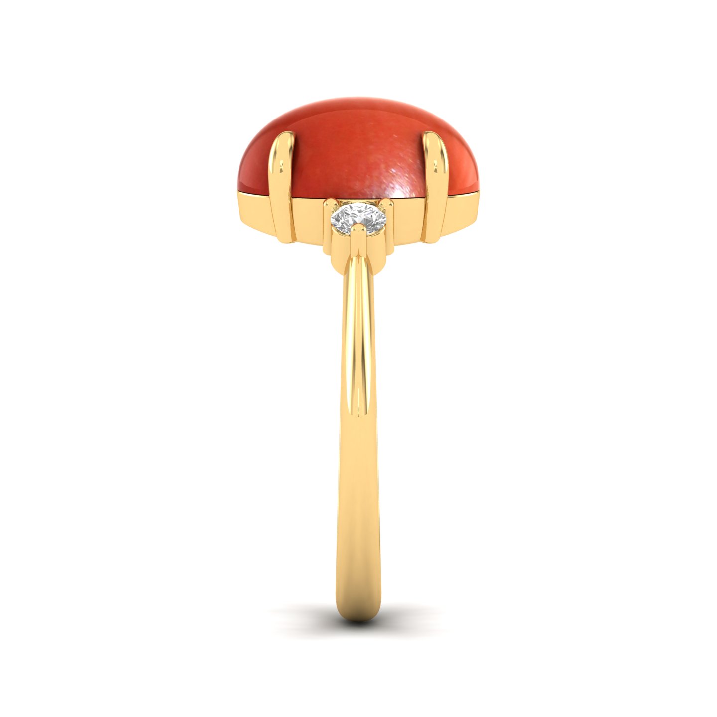 The Ornamental Asscher Red Coral Ring