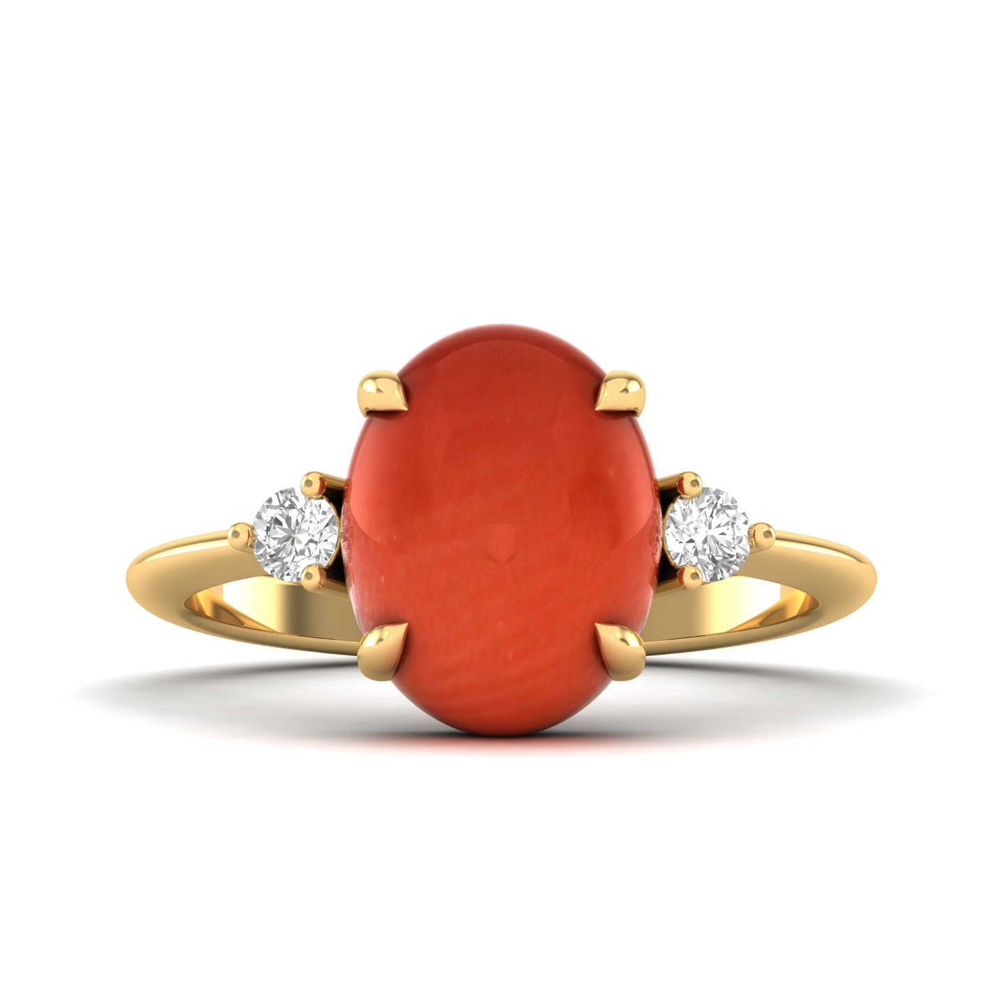 The Ornamental Asscher Red Coral Ring