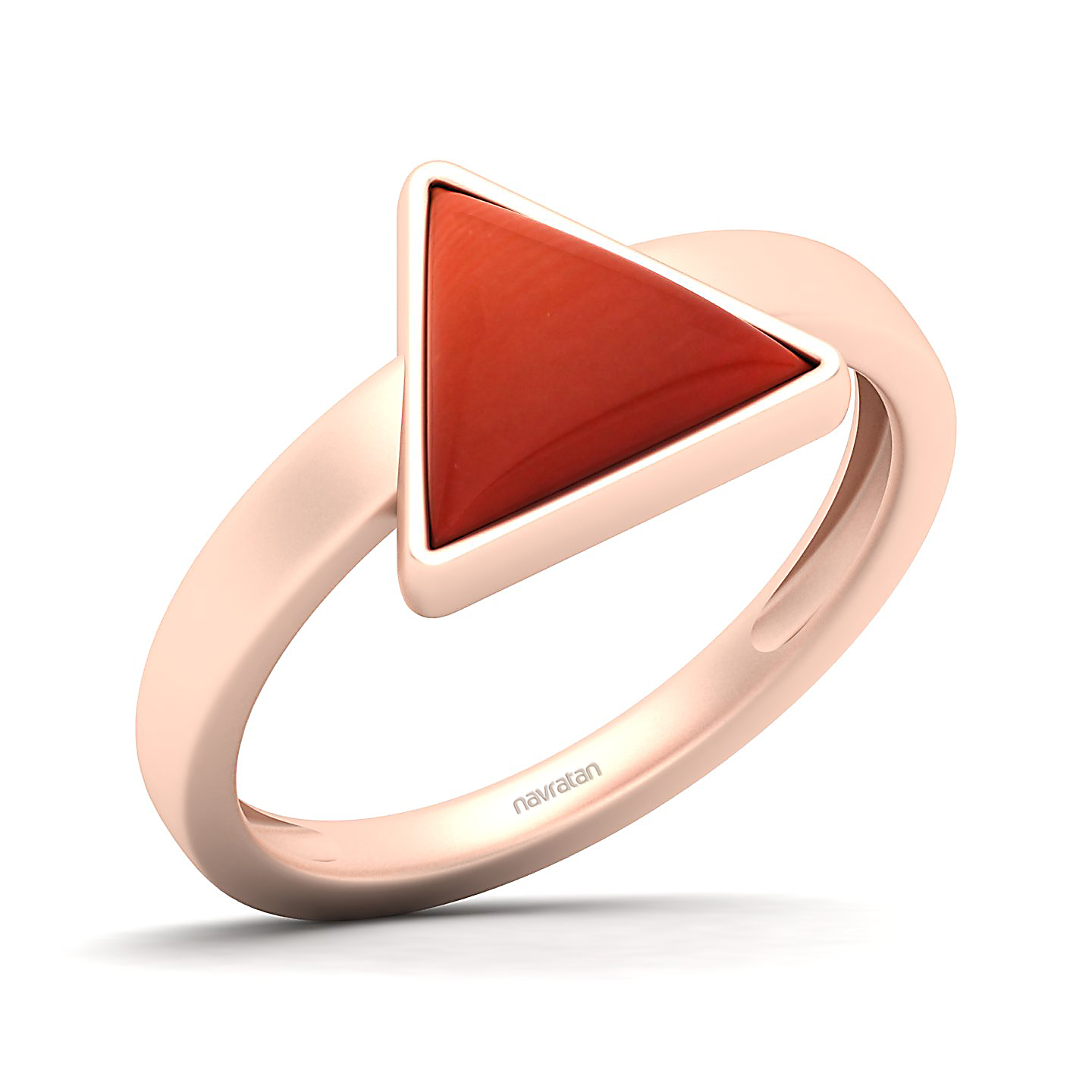 The Jewel Spring Trianagualr Red Coral Ring