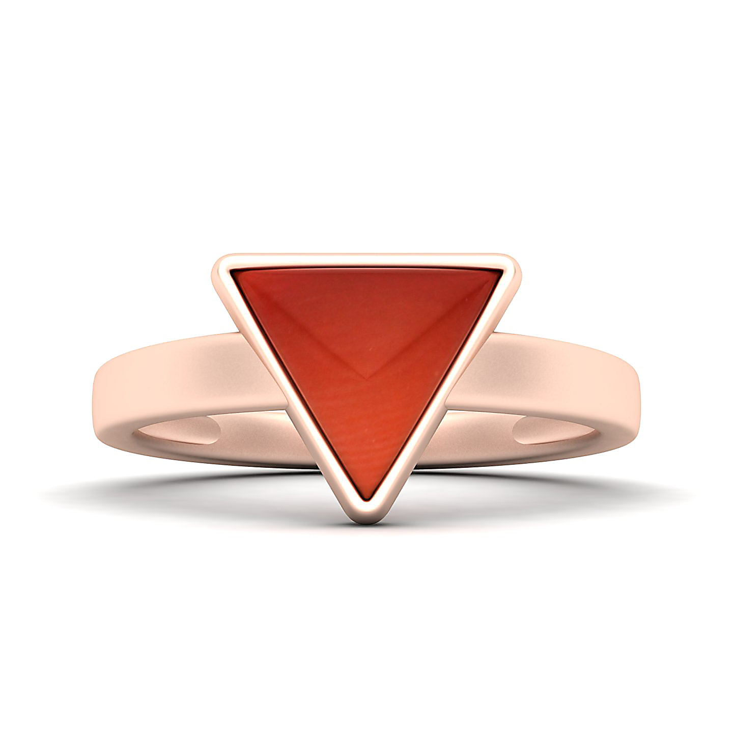The Jewel Spring Trianagualr Red Coral Ring
