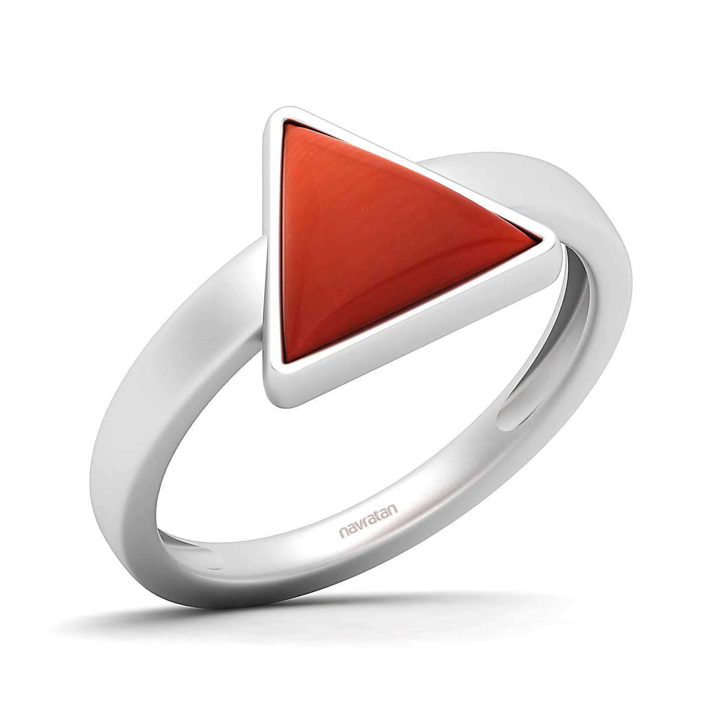 The Jewel Spring Trianagualr Red Coral Ring