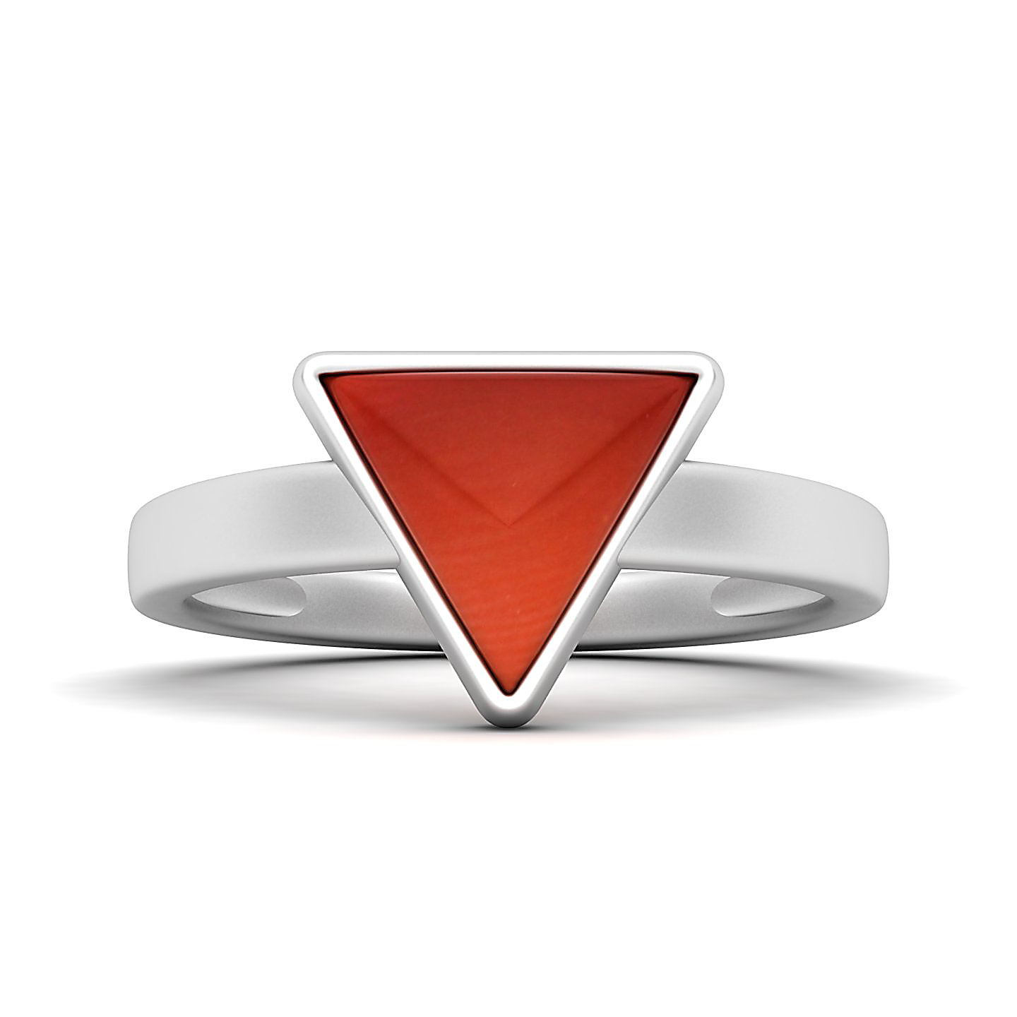 The Jewel Spring Trianagualr Red Coral Ring