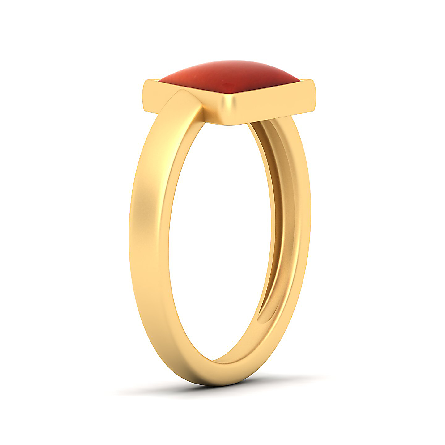The Jewel Spring Trianagualr Red Coral Ring