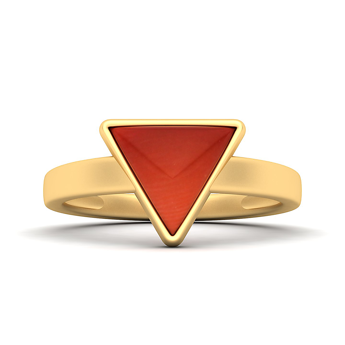 The Jewel Spring Trianagualr Red Coral Ring