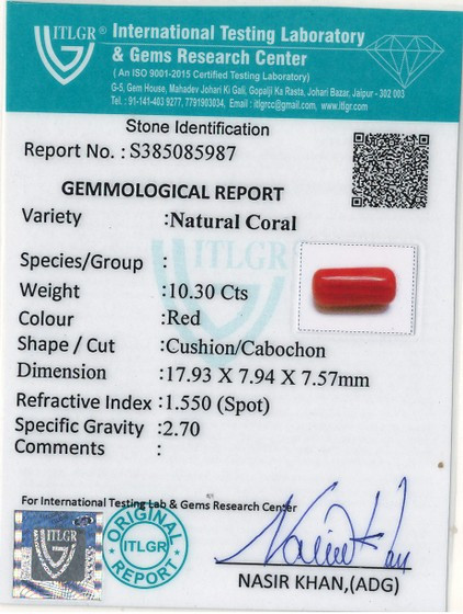Red Coral - 10.3 Carat