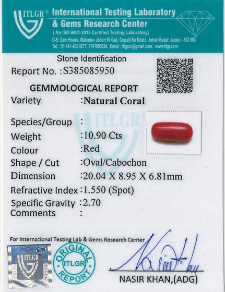 Red Coral - 10.90 Carat