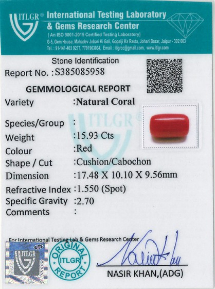 Red Coral - 15.93 Carat