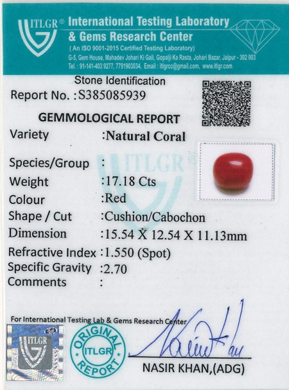 Red Coral - 17.18 Carat