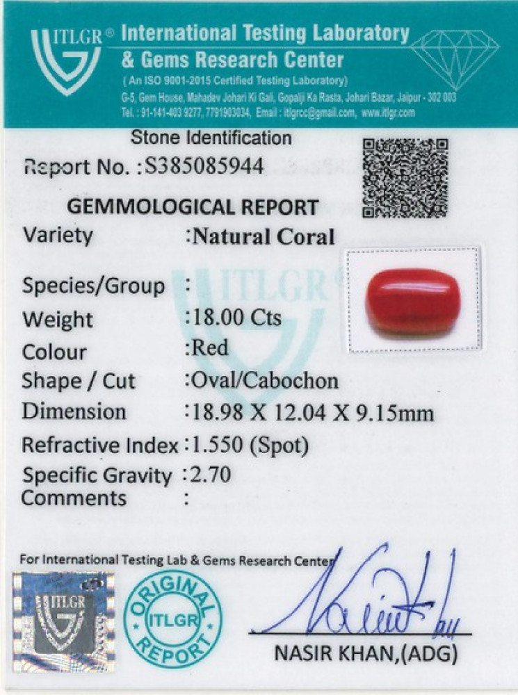 Red Coral - 18 Carat