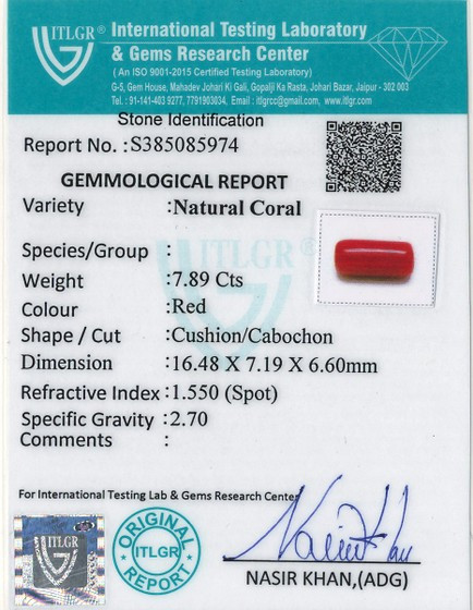 Red Coral - 7.89 Carat