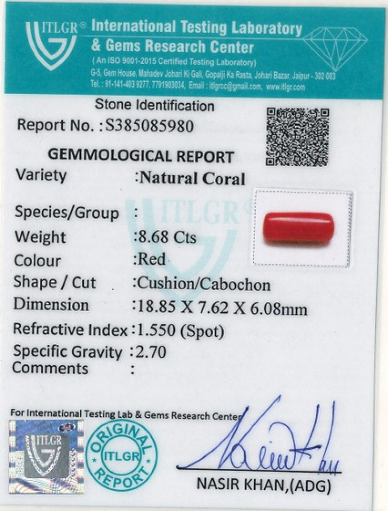 Red Coral - 8.68 Carat