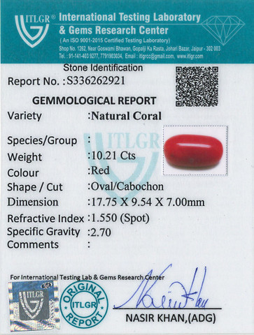 Red Coral -10.21 Carat