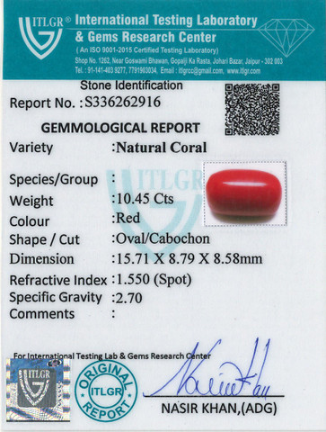 Red Coral -10.45 Carat