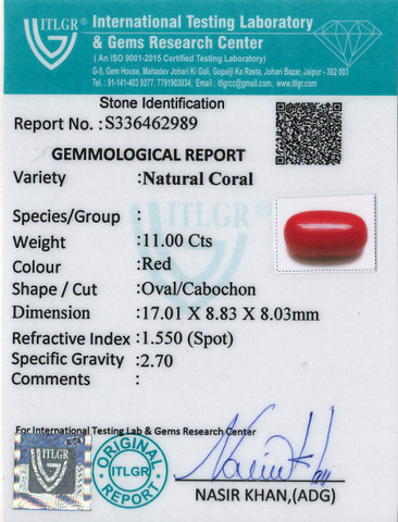 Red Coral -11 Carat