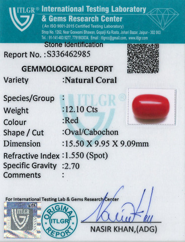 Red Coral -12.1 Carat