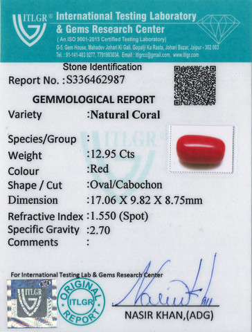 Red Coral -12.95 Carat