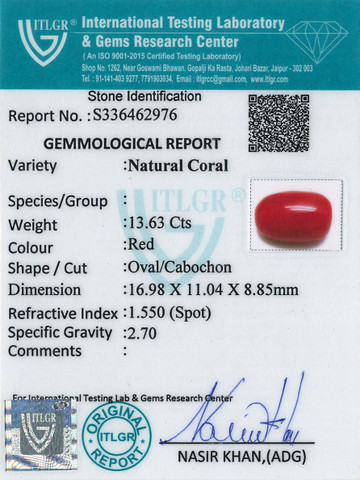 Red Coral -13.63 Carat