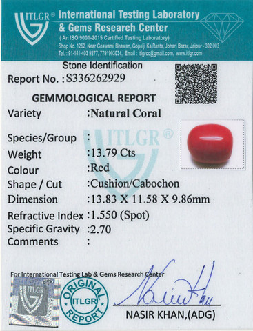 Red Coral -13.79 Carat