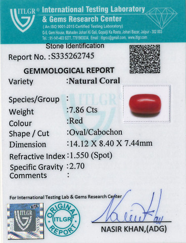 Red Coral -7.86 Carat