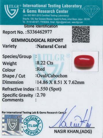 Red Coral -8.22 Carat