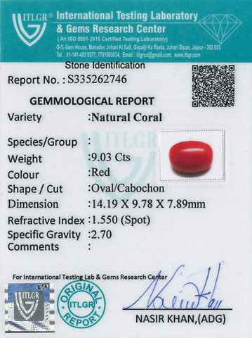 Red Coral -9.03 Carat