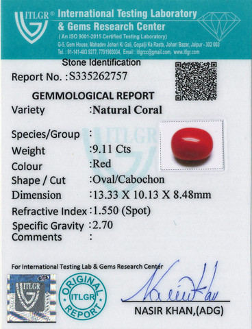 Red Coral -9.11 Carat