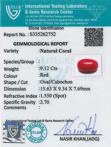Red Coral -9.12 Carat