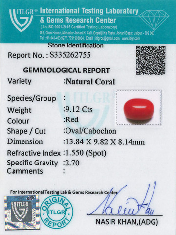Red Coral -9.12 Carat