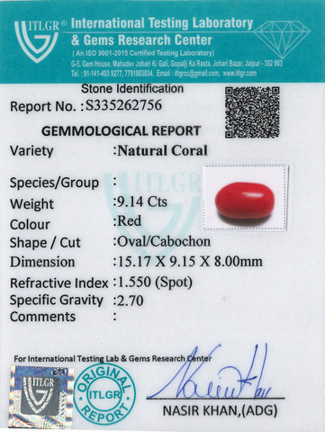 Red Coral -9.14 Carat