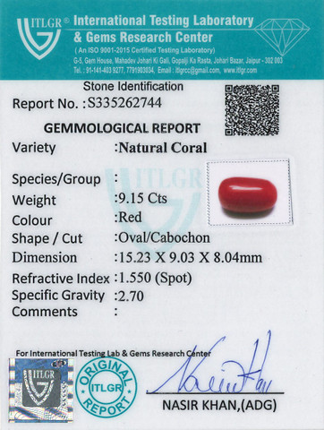 Red Coral -9.15 Carat