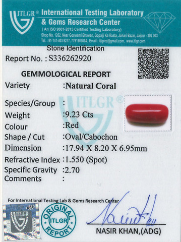 Red Coral -9.23 Carat
