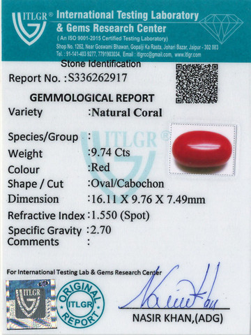 Red Coral -9.74 Carat