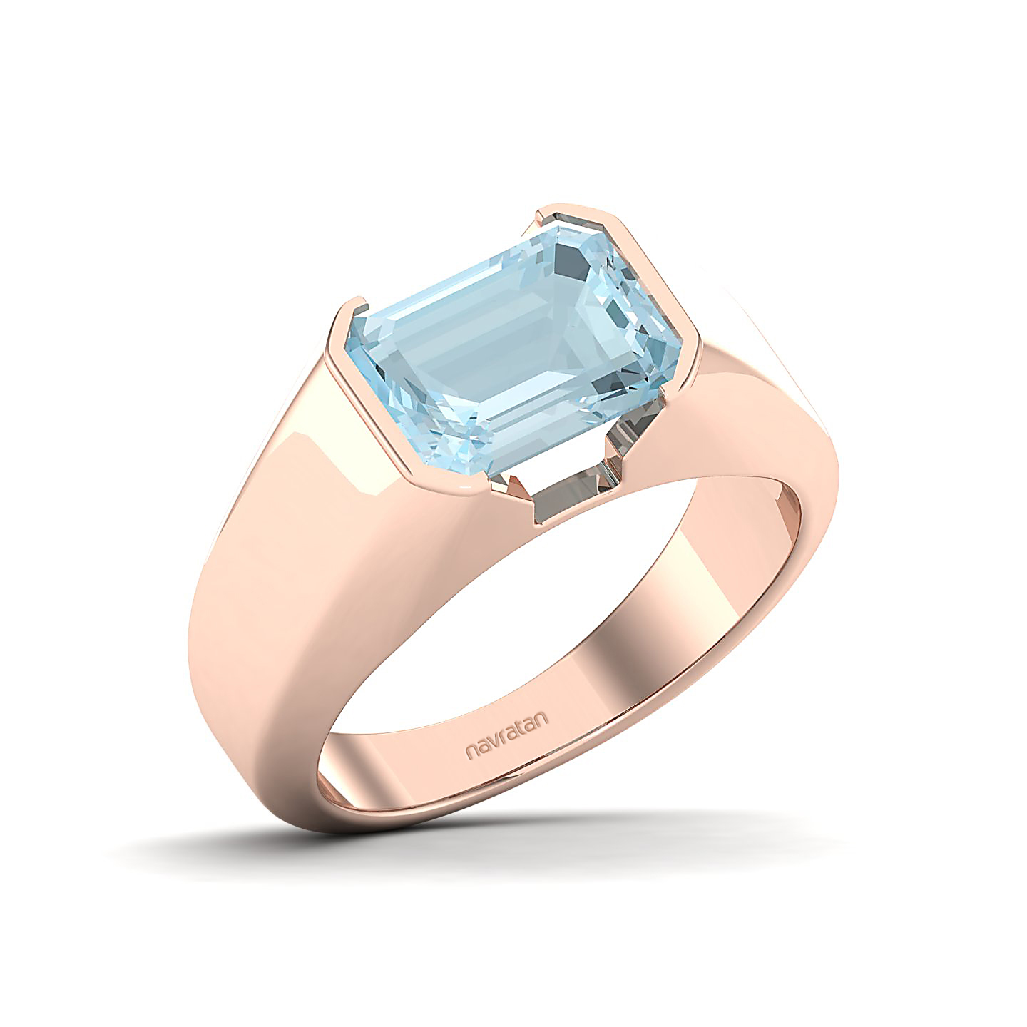 Regal Aquamarine Gold Rings