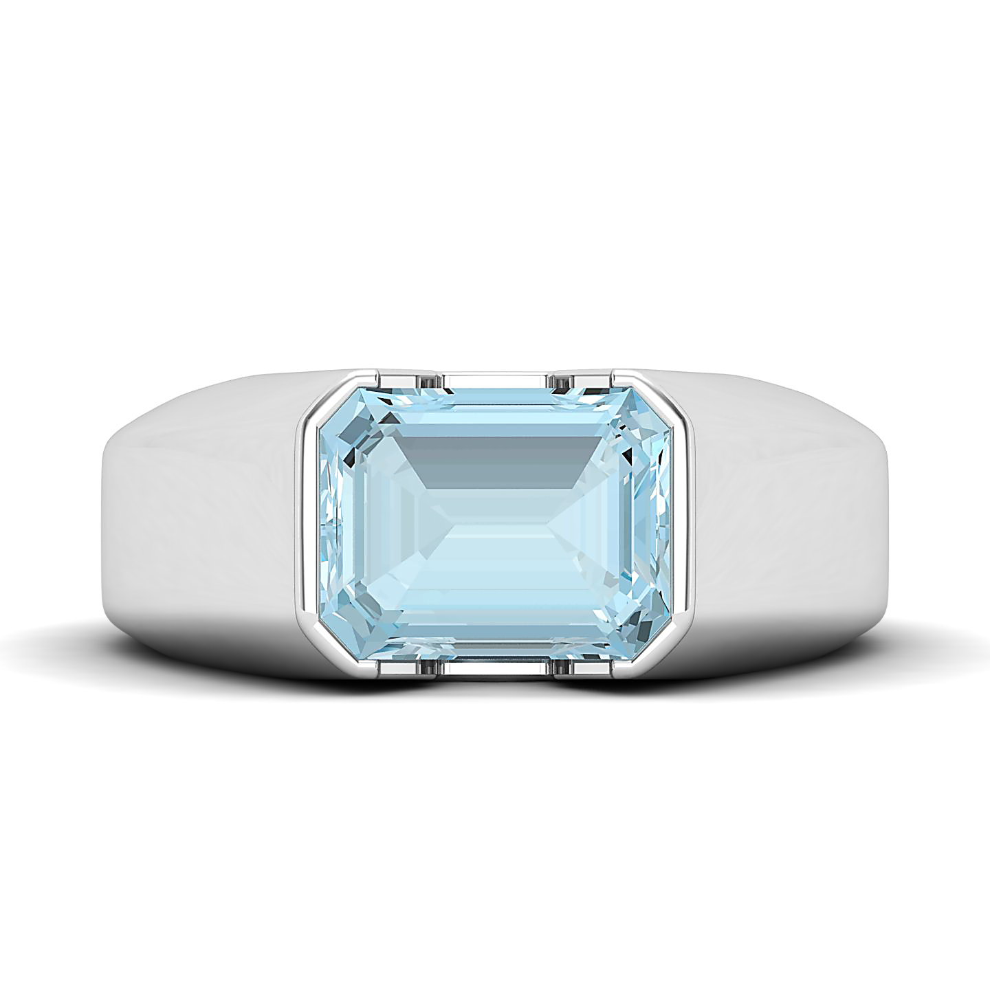 Regal Aquamarine Gold Rings