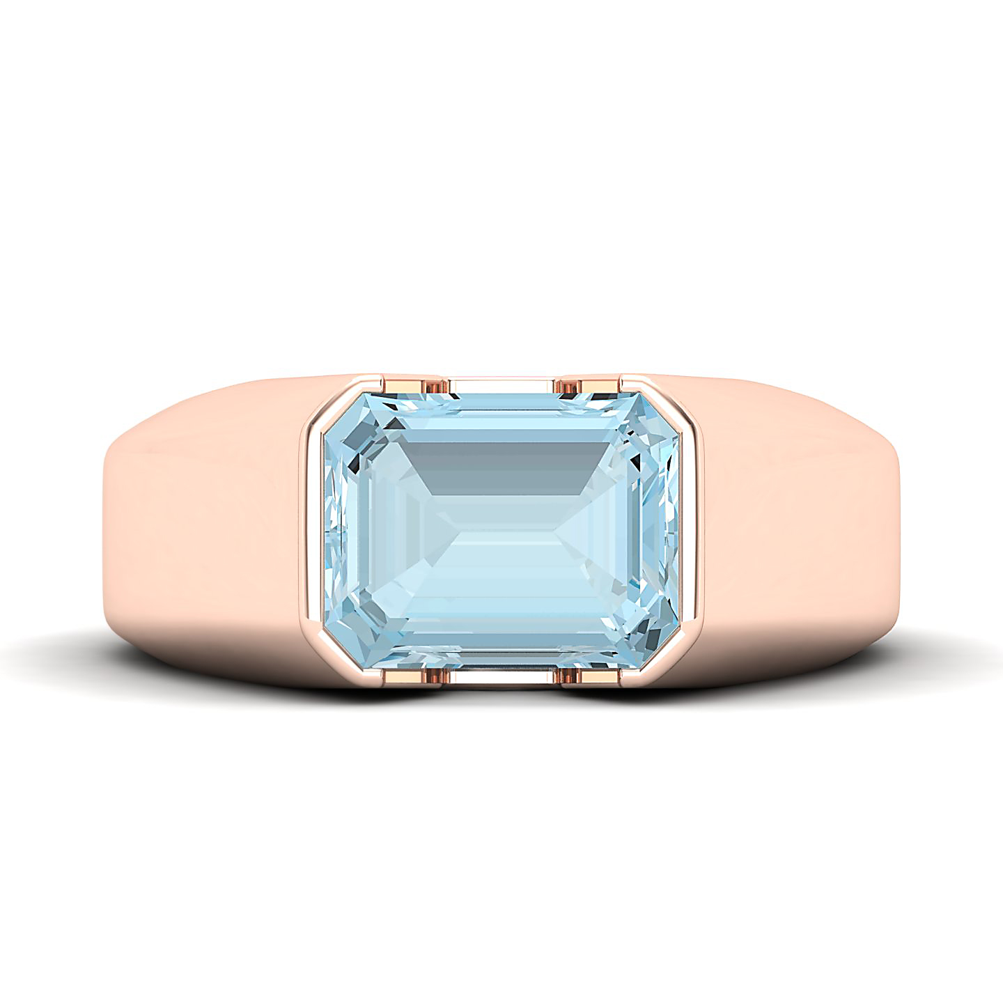 Regal Aquamarine Gold Rings