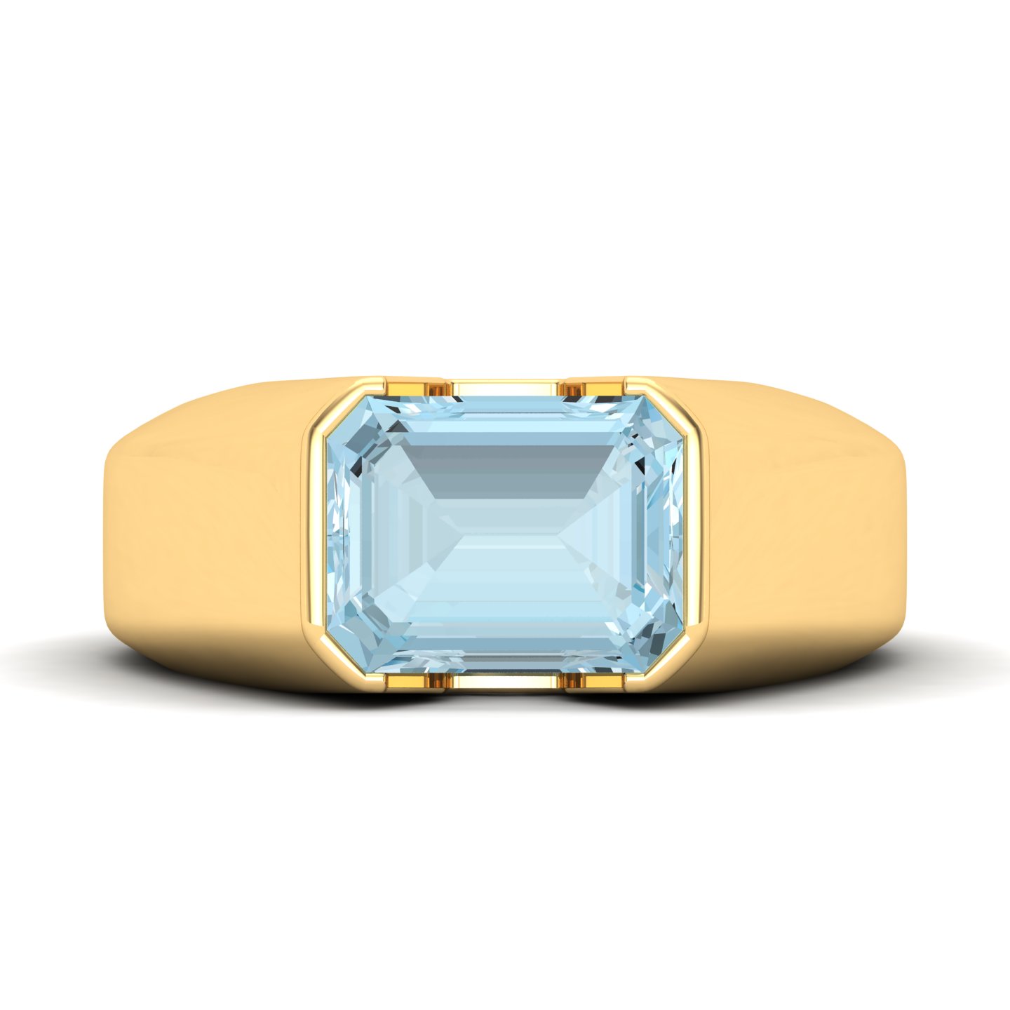 Regal Aquamarine Gold Rings