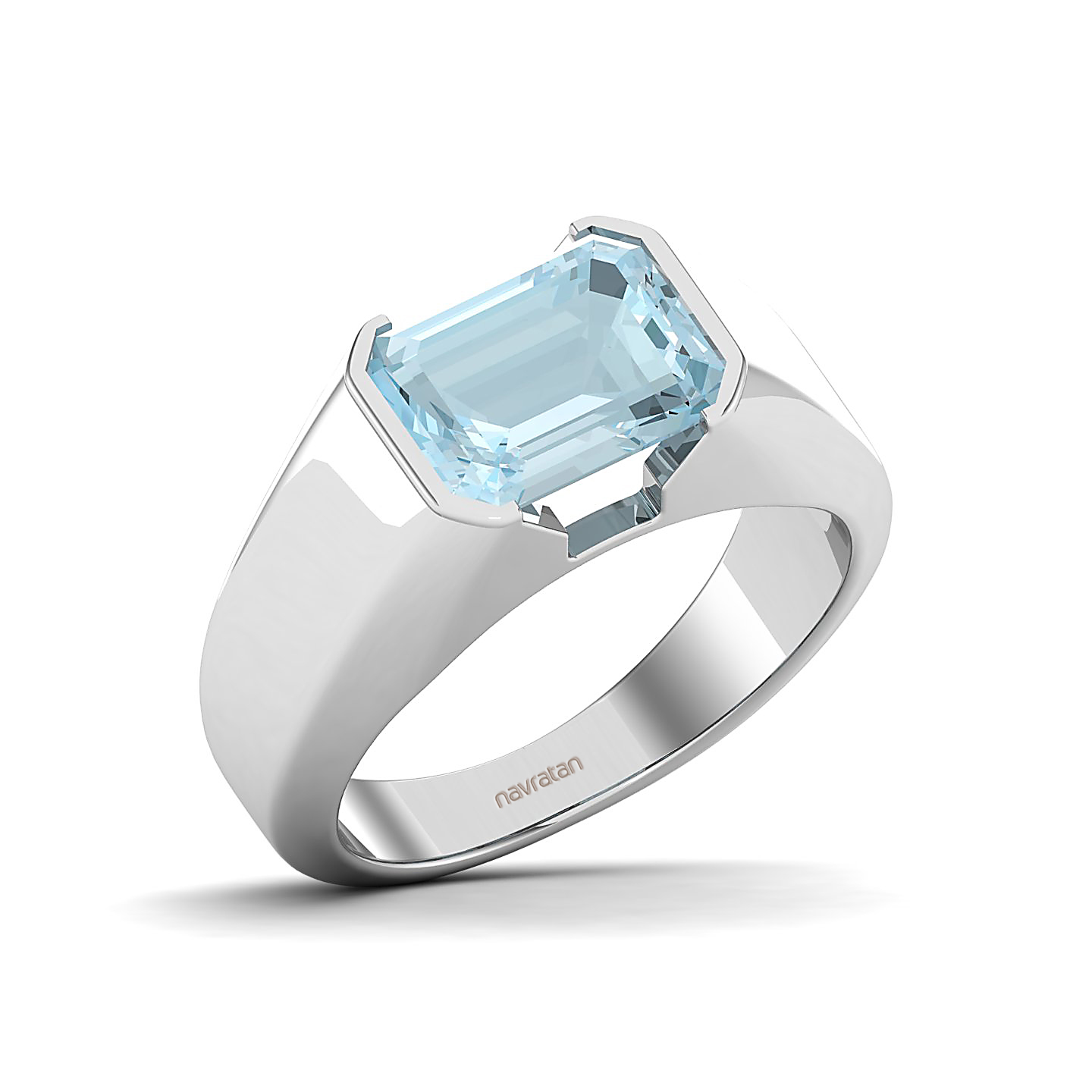 Regal Aquamarine Gold Rings