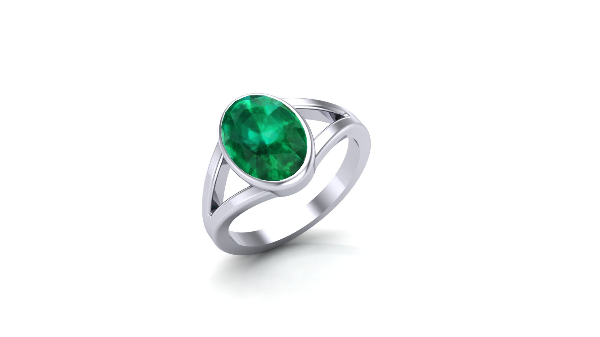 Double Shoulder White Gold Ring