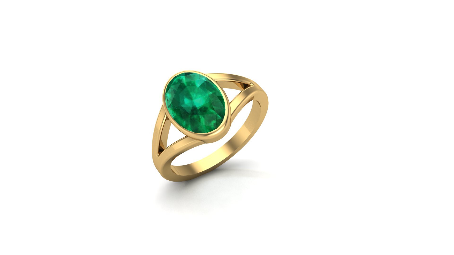 Double Shoulder Yellow Gold Ring