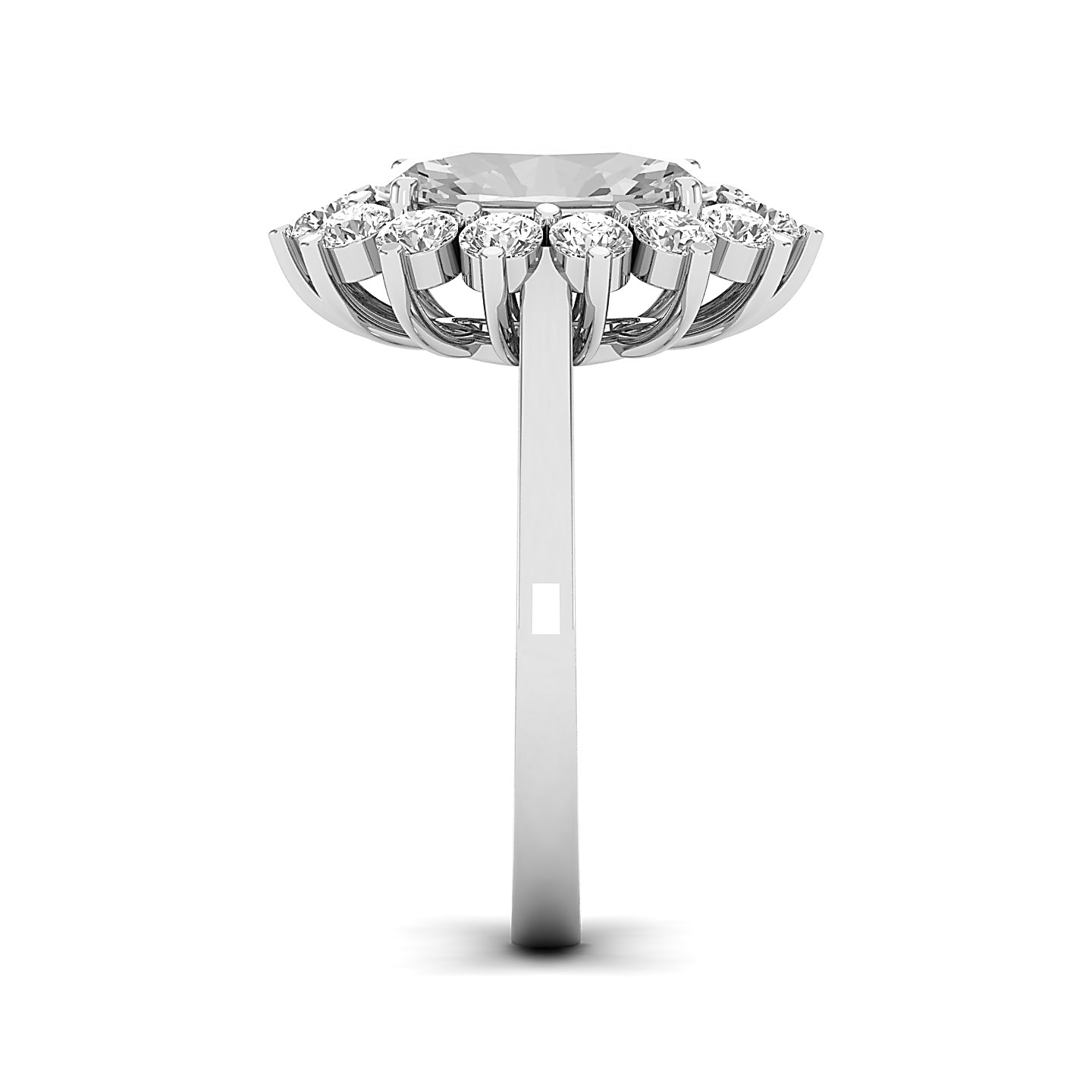 Rosy Horizon White Sapphire Halo ring