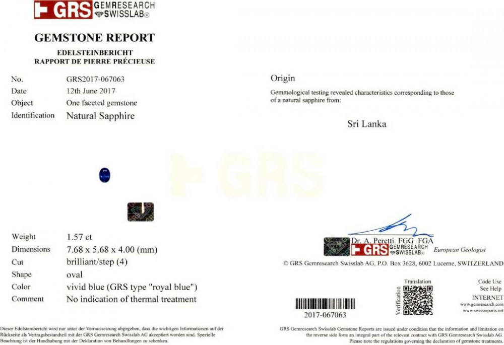 Royal Blue Sapphire - 1.31 Carat