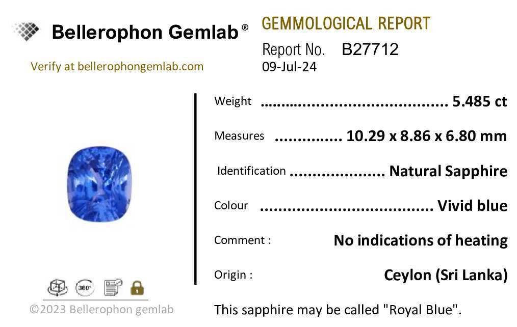 Royal Blue Sapphire - 5.48 Carat