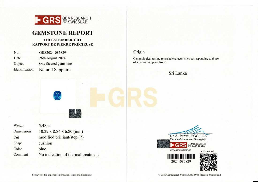 Royal Blue Sapphire - 5.48 Carat