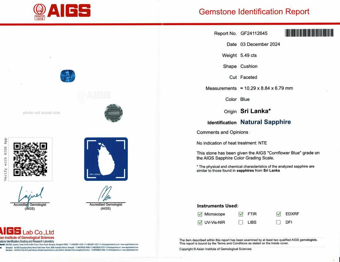 Royal Blue Sapphire - 5.48 Carat