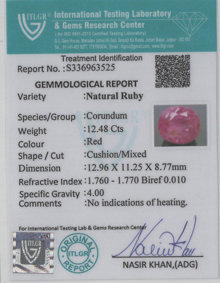Ruby - 12.48 Carat